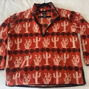 Wrangler Retro Orange and Black Quarter Zip Pullover